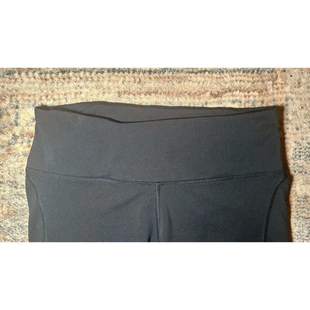 Nike Womens Black Running Leggings Cropped Fast Dri Fit Mesh Panel Size M
